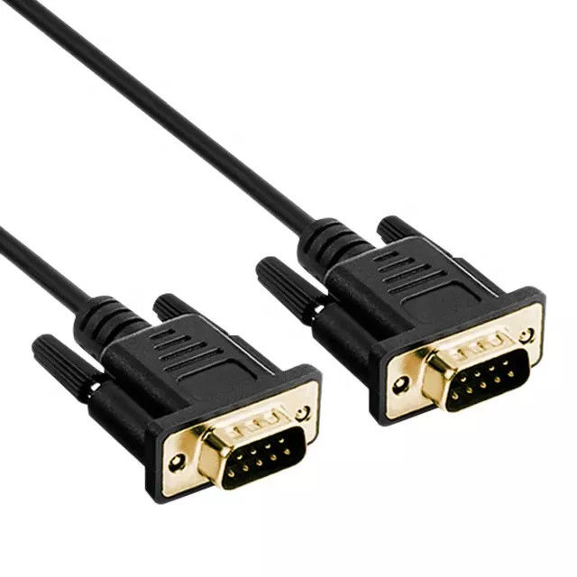 RS232 DB9 Σειριακό καλώδιο 9 ακίδων από Αρσενικό σε Αρσενικό Χρυσή πλάκα μετάδοσης δεδομένων βίντεο