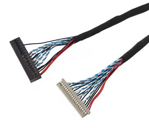 100% Δοκιμή 1,25mm 2,0mm Στροφή 20 30 40 Pin Connector LVDS Ακρυβωμένο σύρμα LCD οθόνη Σύνθεση καλώδιο