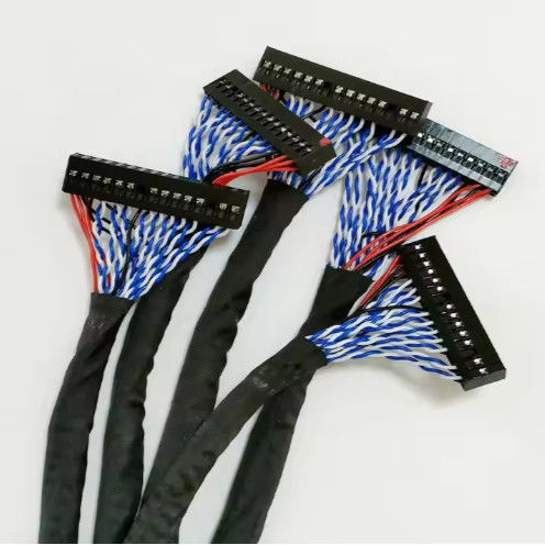 100% Δοκιμή 1,25mm 2,0mm Στροφή 20 30 40 Pin Connector LVDS Ακρυβωμένο σύρμα LCD οθόνη Σύνθεση καλώδιο