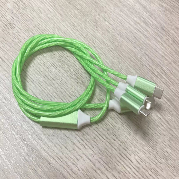 Ζεστή πώληση εργοστασιακή τιμή 3 σε 1 καλώδιο USB για φωτισμό τη νύχτα και μεταφορά ημερομηνίας λάμψη καλώδιο