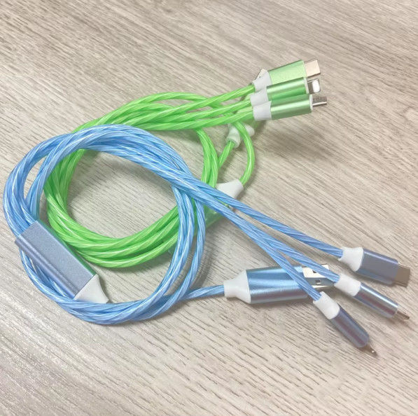 Ζεστή πώληση εργοστασιακή τιμή 3 σε 1 καλώδιο USB για φωτισμό τη νύχτα και μεταφορά ημερομηνίας λάμψη καλώδιο