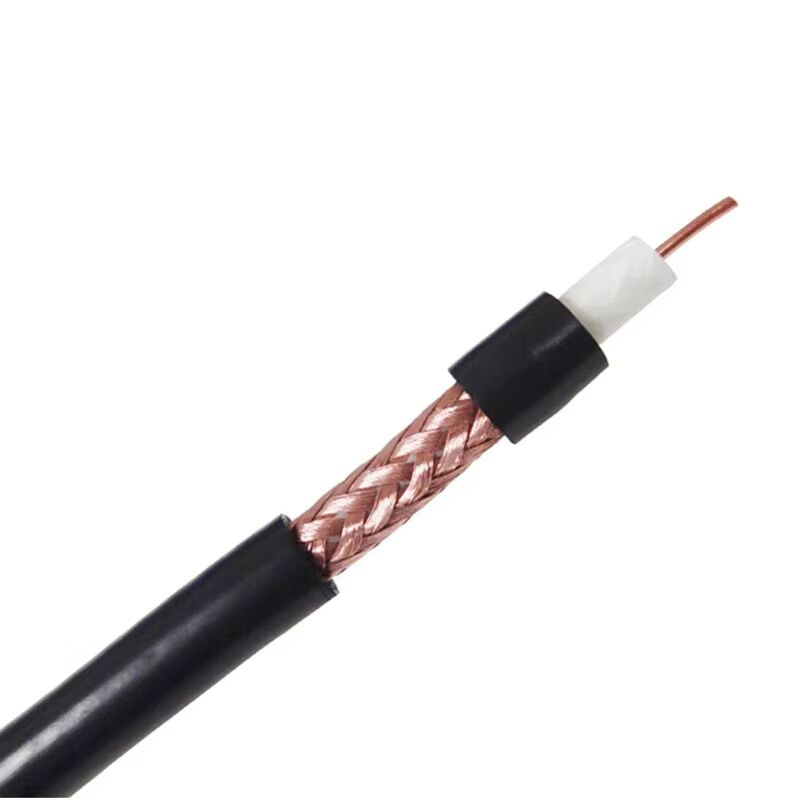 OFC Copper Coaxial Cable ∆εκατρίπλευρη ασπίδα με βαριά κοτσίδα χαλκού, επαγγελματική καλωδίωση χαμηλής αραιότητας