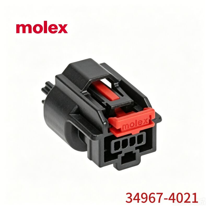 Molex 34967-4021 4-Pin Black Automotive Connector Housing με κόκκινο κλειδαριό, πρωτότυπο Molex Connector