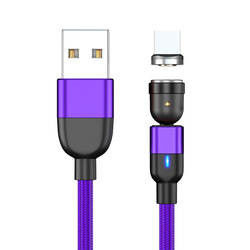 μαγνητικό καλώδιο χρέωσης 3A USB 540 βαθμός που περιστρέφεται 3 στη μορφή ή τον ευθύ τύπο Γ 1 Λ